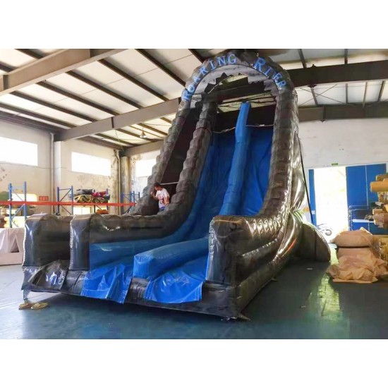 Inflatable Dry Slide 27ft Roaring River Dual Lane Slide