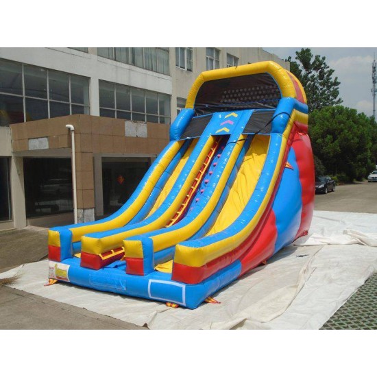 Inflatable Dry Slide 20’ Dual Lane Slide With Front Exits