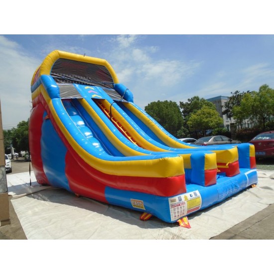 Inflatable Dry Slide 20’ Dual Lane Slide With Front Exits