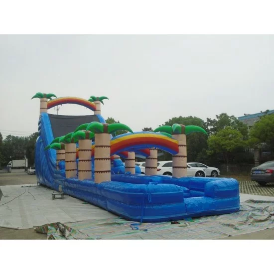 24ft Tropical Dual Lane Water Slide Cheap Inflatable Dual Lane Water Slide 6943